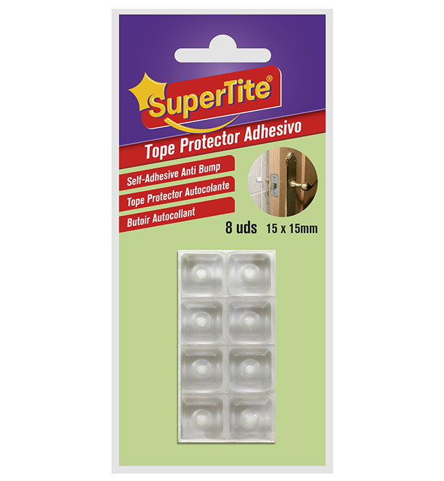 8137 TOPE PROTECTOR ADHESIVO  15x15mm TRANSPARENTE 8 UDS